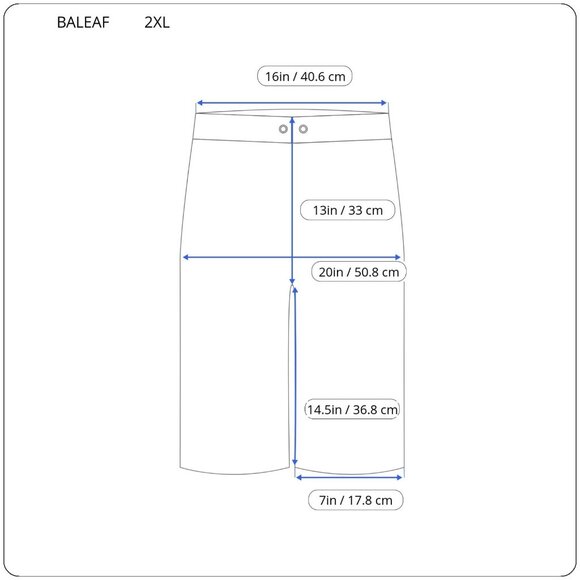 Baleaf Womens Shorts 2XL Plus Biker Black Poly Blend LONG Lightweight BLA144E - Picture 2 of 10